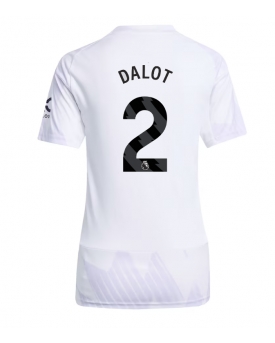 Manchester United Diogo Dalot #2 Maglia Gara Trasferta Repliche 2025-26 Donna Maniche Corte
